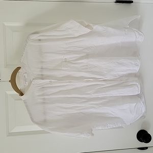 Everlane Linen Collarless Short Sleeve Shirt